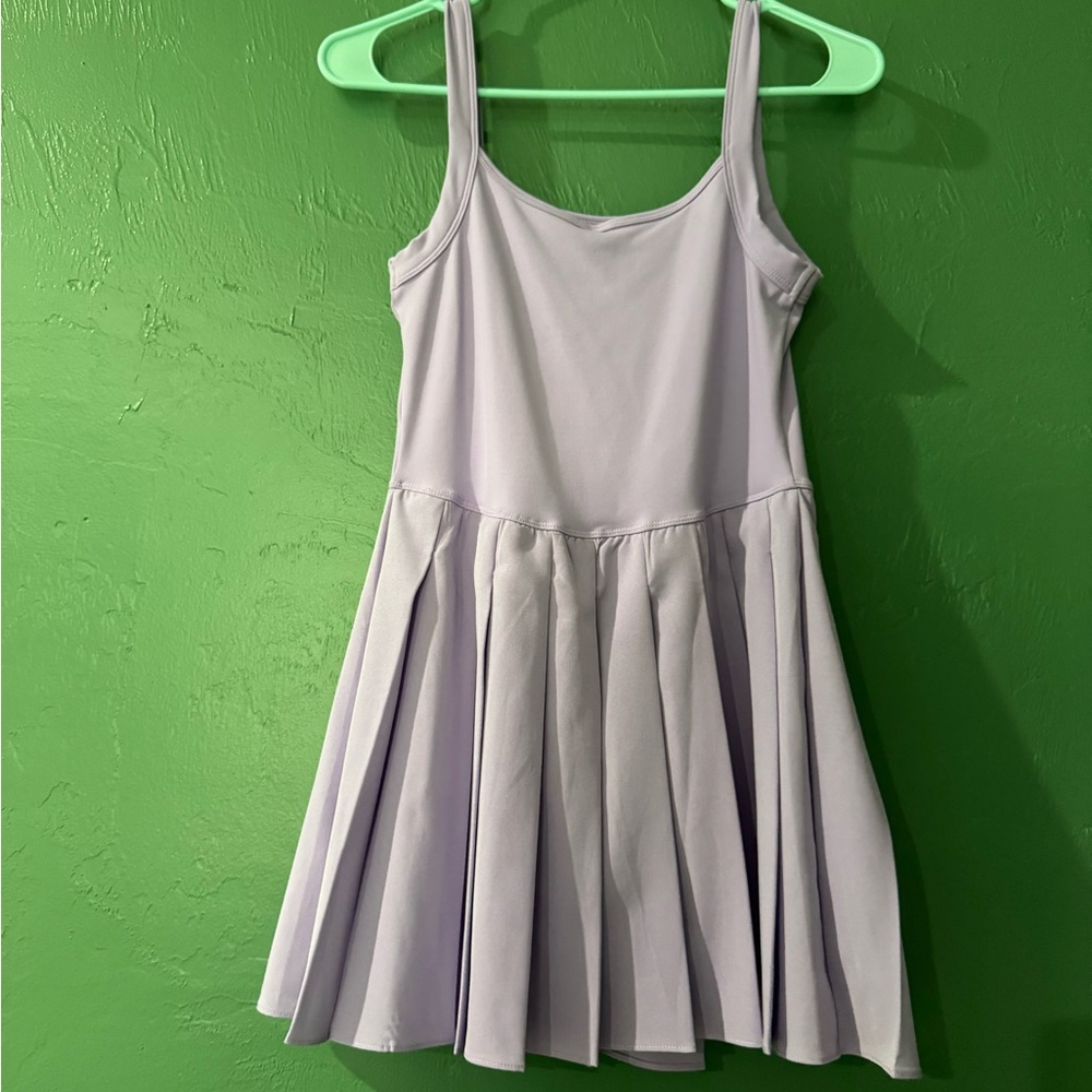 Lavender Sleeveless Tennis (Built-in shorts with pockets) Mini Dress